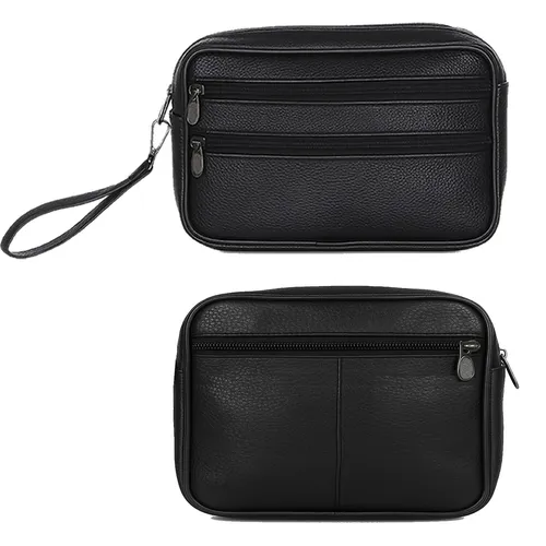 Herren Handgelenktasche Handtasche Tasche Bag Umhängetasche Echt Rindsleder