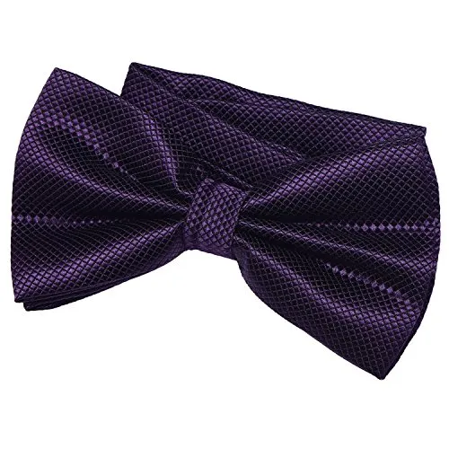 DonDon Herren Fliege 12 x 6 cm gebunden mit Hakenverschluss und größenverstellbar für besondere Anlässe aubergine