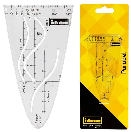 Idena Kurvenlineal Idena 602408 - Parabel-Schablone, transparent, mit Tuschenoppen, hoche