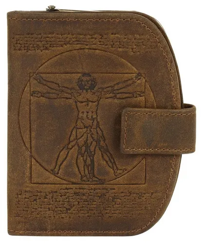 Landleder Geldbörse Damen 021588 braun - Elegante Vintage Leder Geldbörse aus 100% Rindleder, 2-fach klappbar mit 6 Kartenfächern, separatem Münzfach und vielen weiteren Fächern – ideal für stilbewusste Damen.