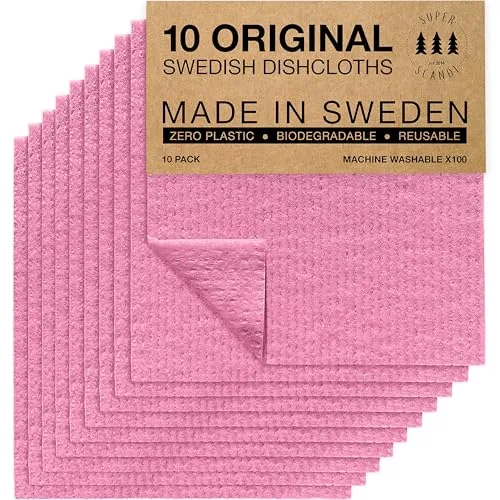 SUPERSCANDI Putzlappen im 10er Pack in pink von SUPERSCANDI