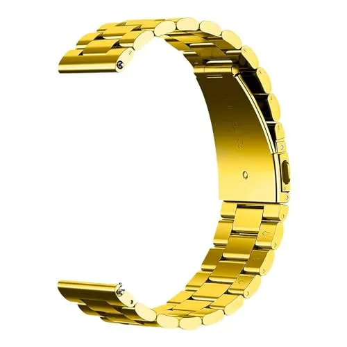OcioDual Uhrenarmband, Edelstahl, Metallarmband, Farbe Gold 16mm Uhrenarmbänder, Smartwatch Armband, Ersatzarmband Smartwatch, Uhrenarmbänder für Herren, Universelle Armbänder