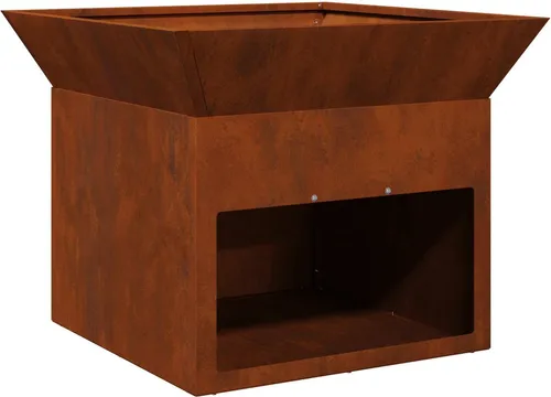 vidaXL Feuerplatz Rostig 50 x 50 x 40 cm - Witterungsbeständiger Stahl-Feuerkorb für den Außenbereich, stylisches industrielles Design schafft eine einladende Atmosphäre und hält dich warm bei winterlichen Feiern.
