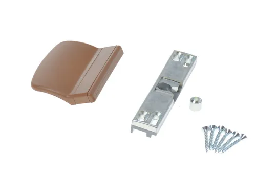 Balkontürschnapper Schnäpper für Balkontür, Terrassentür inkl. Griff Hellbraun