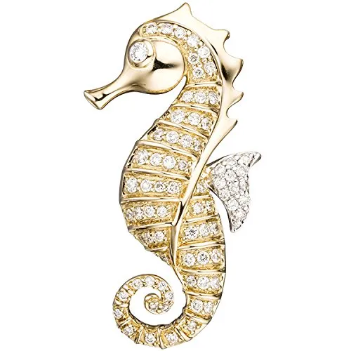 Produktbild Jobo Damen-Anhänger Seepferdchen aus 14 Karat 585 Gold mit 73 Diamanten