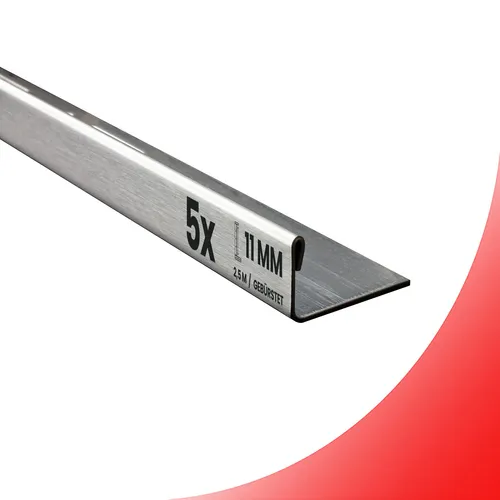 5x L-Profil Edelstahlschiene Fliesenschiene Fliesenprofil L250cm 11mm gebürstet