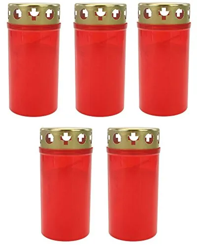 Beste Wahl Grabfeuer Nr. 3 rot mit Deckel, 5 Stück