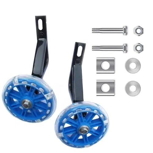 Lolileo Stützräder,Fahrrad Stützräder für Kinder,Kinderfahrrad Zubehör,14-Zoll Stützräder,Leise Und Leuchtende Kinderfahrrad Stützräder,Geeignet für Jungen Und Mädchen im Alter von 5 bis 7(Blau)