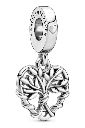Pandora Charm Anhänger Herz Familienstammbaum 799149C00 - Schöner Anhänger aus 925/- Sterling Silber, ideal für persönliche Schmuckstücke und Familienerinnerungen.