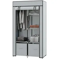Beaok Standkleiderschrank, Hellgrau, Metall, 83x162.5x42.5 cm, Schlafzimmer, Kleiderschränke