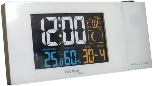 TECHNOLINE WT 537 Projektionwecker - Projektionswecker mit sanfter Weckfunktion, Atomuhr-Synchronisation und Temperaturanzeige. Projizieren Sie die Zeit an die Wand und starten Sie entspannt in den Tag!