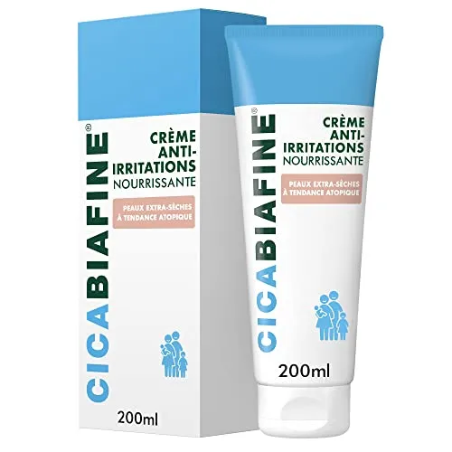 CicaBiafine Feuchtigkeitscreme gegen Irritationen, 200 ml | Feuchtigkeitscreme für extra trockene Haut mit atopischer Tendenz, reparierend, angereichert mit Glycerin