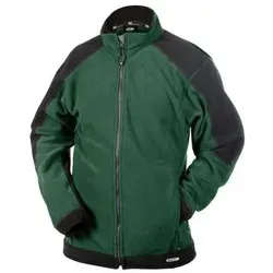 Kazan Zweifarbige Fleecejacke - Flaschengrün/Schwarz, Größe L - Arbeits- & Schutzkleidung, ideal für kühle Tage mit Antipilling-Mikrofaser-Fleece und praktischen Reißverschlusstaschen.