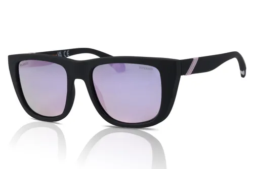 Superdry Damen Sonnenbrille SDS-5010 Polarisiert 104P Matt Schwarz Pink/Pink