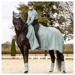 Waldhausen Fleecedecke Nepal blau|silberfarben 145 cm - Reit- & Pferdebedarf, hochwertige Abschwitzdecke aus weichem Fleece für optimalen Komfort und schnelle Trocknung nach dem Training.