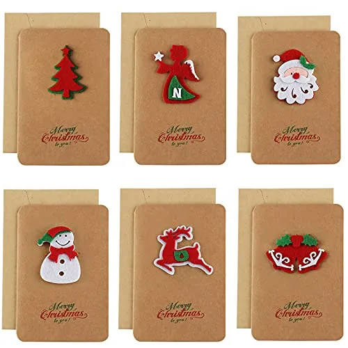 Jsdoin Weihnachtskarten mit Umschlägen (6er Set)