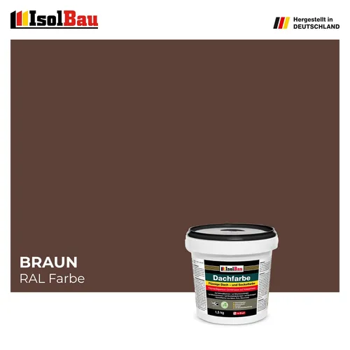 Dachfarbe Sockelfarbe Braun 1,5 kg Fassadenfarbe RAL Farbe Nano Polymermembran