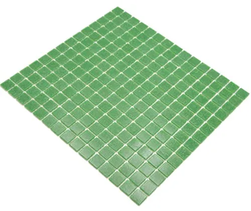 Mosaik grün Poolfliesen Poolmosaik Fliesen Glas glänzend Quadrat Wand Boden Küche Bad Dusche