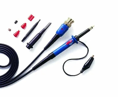 PeakTech BNC Oszilloskop-Tastkopf 100 MHz - Oszilloskop-Tastkopf mit 100 MHz Bandbreite und 1:1-10:1 Übertragungsverhältnis, ideal für präzise Messungen bis 600 V, inklusive Zubehör.