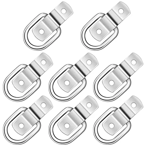 D Ring Zurröse 8 Stücke Aufbauzurrösen Zurring Zurrmulden Aufbauring Ring,Klappbar Befestigungsösen für Anhänger LKW PKWs Boot