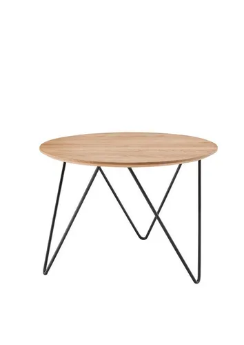 Main Möbel Couchtisch 'Lissabon' rund 60cm aus Wildeiche - Stilvoller Couchtisch aus massiver Wildeiche mit modernem Stahlgestell. Ideal für gemütliche Abende und bringt rustikalen Charme in dein Wohnzimmer.