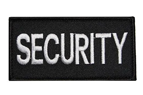 Erich Fritzsch KG Abzeichen Security Securitypatch Brust Gestickt Größe 10 x 5,2 cm Weiße Schrift auf Schwarzem Stoff
