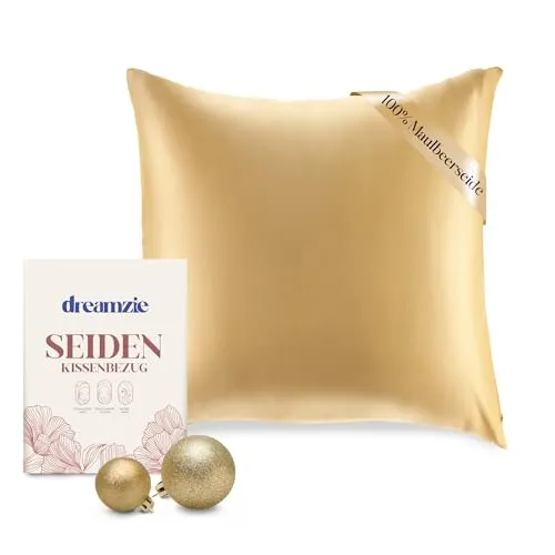 DREAMZIE Seidenkissenbezug 40x40 cm - Luxus für Haut und Haar - Kissenbezüge aus 100 % Maulbeerseide, reduzieren Reibung für strahlende Haut und gesundes Haar. Öko-Tex zertifiziert für einen sicheren Schlaf.