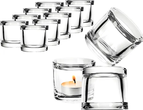 elegante Teelichthalter Teelichtglas Windlicht Teelichtgläser Teelichter Glas 12