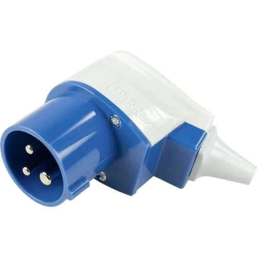 as-Schwabe Camping CEE-Winkelstecker 230 V / 16 A / 3-polig - CEE-Stecker 3-polig für Caravan - Outdoorstecker für Außenbereich - IP44 - Made in Germany, 61481