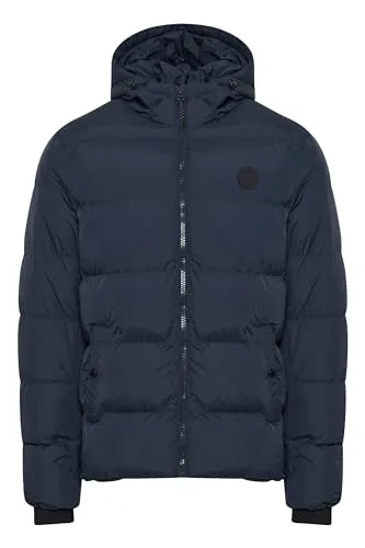Indicode IDRapse Herren Steppjacke mit Kapuze und Gummizug in Navy - Klassische Winterjacke im Regular Fit, ideal für den Alltag. Robustes Material, warm gefüttert, mit praktischen Eingrifftaschen und elastischen Rippbündchen. Perfekt für stilvolle und komfortable Looks.