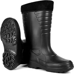 Herren Gummistiefel Gefüttert Winter Thermo Stiefel aus EVA Schaum Leicht Wasserdicht Warm Arbeitsstiefel Winterstiefel Schwarz 42 - Schwarz - 42