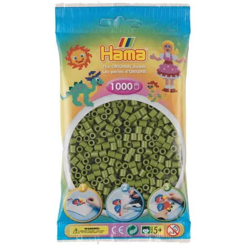 Original HAMA Bügelperlen midi 1000 Stück 207-84 hell Olive Grün Neu