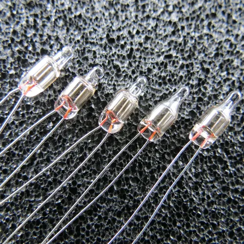 5x Neonleuchte orange 90VDC 65VAC 0,3mA 6mm Mini Glimmlampe Neon Lampe