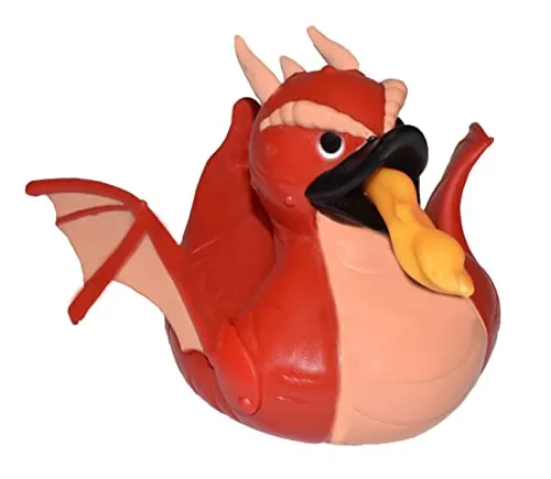 Wild Republic Rubber Duck Drachenrot, Gummiente, Badewannen-Geschenke für Kinder, Quietscheentchen, Badespielzeug für Babys, Gummiente lustig, Badeente zum Sammeln, 10 cm