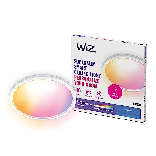 WiZ SuperSlim Ceiling 32W RGB Black - Moderne Lampe mit 32W, Millionen von Farben und Weißtönen für jede Stimmung. Steuern Sie Ihr Licht einfach über die WiZ App oder Sprachbefehle. Perfekt für jedes Zuhause!