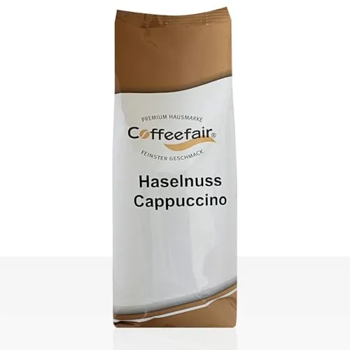 Coffeefair Cappuccino Haselnuss 10 x 1kg Instant-Getränkepulver, cremiger Cappuccino mit feiner Haselnussnote, für Automaten