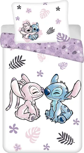 Jerry Fabrics Lilo & Stitch Bettwäsche-Set, 140 x 200 cm - Bettwaren-Set für Kinder, aus 100% hochwertiger Baumwolle mit Disney-Lilo & Stitch Design für zauberhafte Träume und perfekten Schlafkomfort.