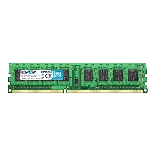 BRAINZAP 4GB DDR3 RAM DIMM PC3-10600U-09-10-A0 1Rx8 1333 MHz 1.5V CL9 Computer PC Arbeitsspeicher