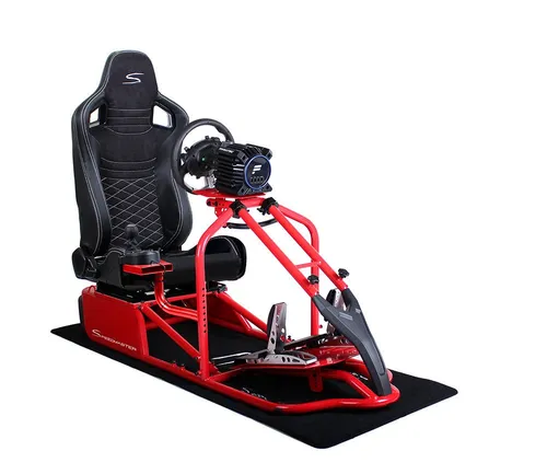 Speedmaster Simulator Cockpit Pro - Das ultimative Sim Racing Cockpit - Controller für ambitionierte Racer, mit null Flex und modularer Anpassbarkeit für individuelles Fahrvergnügen. Kompatibel mit allen gängigen Lenkrädern und Pedalen.