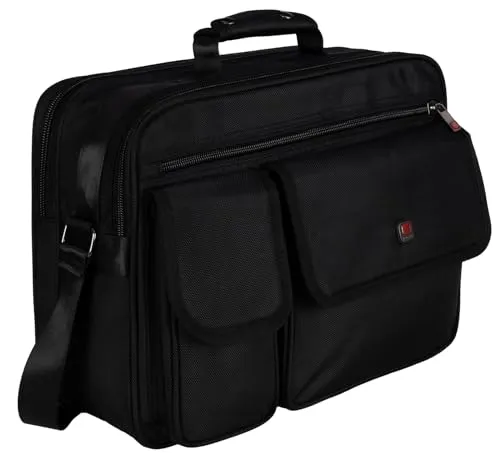 EAAKIE Arbeitstasche Umhängetasche XXL - Herren-Schultertasche mit großem Volumen von 26 Litern, ideal für Flugbegleiter und perfekt für DIN A4 Ordner. Robustes, leichtes Polyester und praktische Fächer.