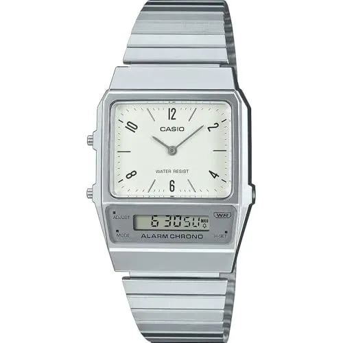 Casio Watch AQ-800E-7A2EF - Armbanduhren für Herren, stilvolle Edelstahl-Uhr mit Acrylglas und robustem Edelstahlboden, ideal für den täglichen Gebrauch.