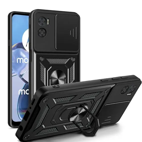 betterfon Handyhülle für Motorola Moto E22 / E22i | Stoßfest & Kratzfest | Mit Kameraschutz, Anti-Fingerabdruck & robustem Panzerschutz-Design | Schwarz