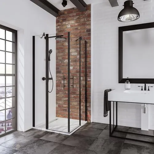 Schulte Duschkabine Alexa Style 2.0 Eckeinstieg 90 x 90 cm - Hochwertige 4-teilige Duschabtrennung aus klarem Sicherheitsglas mit innovativer Beschichtung für leichte Reinigung. Modernes Design und einfache Montage machen diese Duschkabine zum Blickfang in Ihrem Badezimmer.