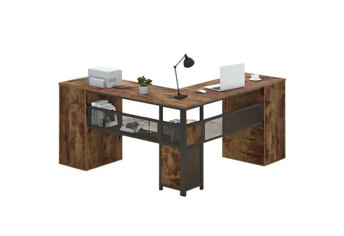 mukuhi L-förmiger Schreibtisch mit Schubladen – 150 cm für Büro und Home Office - Moderner L-förmiger Schreibtisch mit durchdachten Schubladen für optimalen Stauraum. Flexibles, reversibles Design passt sich jedem Raum an und sorgt für eine produktive Arbeitsumgebung.