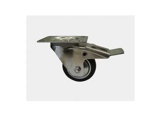 Transportrolle Vollgummirolle Bockrolle Lenkrolle mit Bremse 80mm