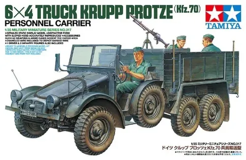 Tamiya 35317 1/35 6x4 Krupp Person Carrier - 1:35 Bausatz eines Krupp Personentransporters, ideal für Modellbau-Enthusiasten und detailverliebte Sammler.