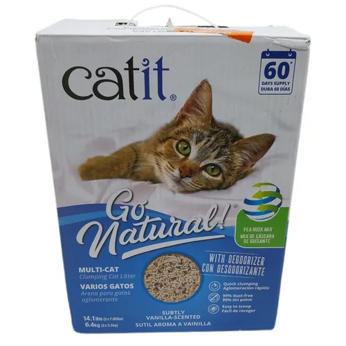 Catit Go Natural, Klumpendes Katzenstreu aus Erbsenhülsen, Vanilleduft, 6,4kg