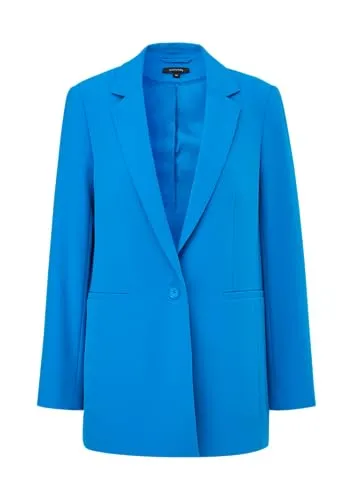 comma Long Blazer - Eleganter Damenblazer mit Crêpestruktur, Paspeltaschen und Rückenschlitz für einen lässigen Loose Fit. Ideal für stilvolle Anlässe und das Büro.