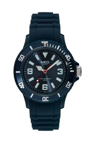 Neo Watch NICE-1 Quarzuhr unisex dunkelblau - Armbanduhr mit trendigem Design und hohem Tragekomfort. Spritzwassergeschützt bis 30m, ideal für Freizeit und Büro. Hochwertiges Mineralglas schützt vor Kratzern.