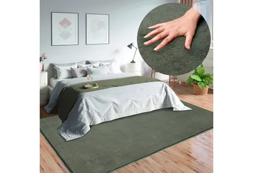 Xxxl Fellteppich Loft Grün 80x150 cm - Teppiche, eleganter und strapazierfähiger Fellteppich aus 100% Polyester, ideal für Fußbodenheizung geeignet und sorgt für ein angenehmes Wohngefühl.
